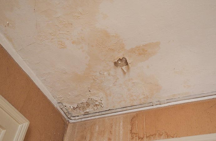 Ceiling damaged by water