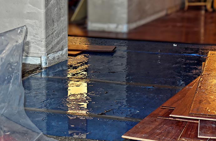 Water damaged floor