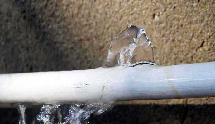 water burst pipe